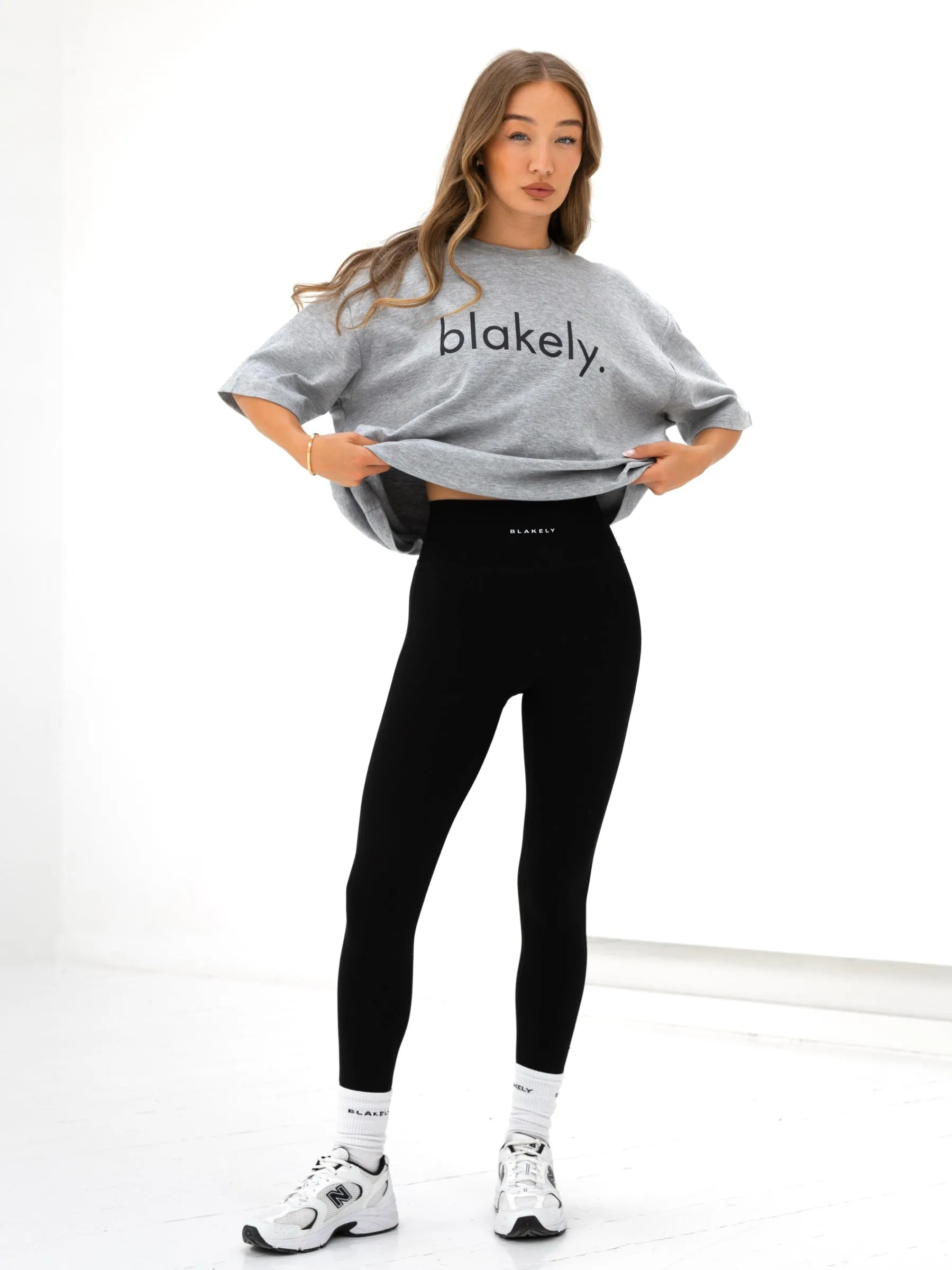 Fashion-Forward Logo Ultra Oversized T-Shirt - Marl Grey
