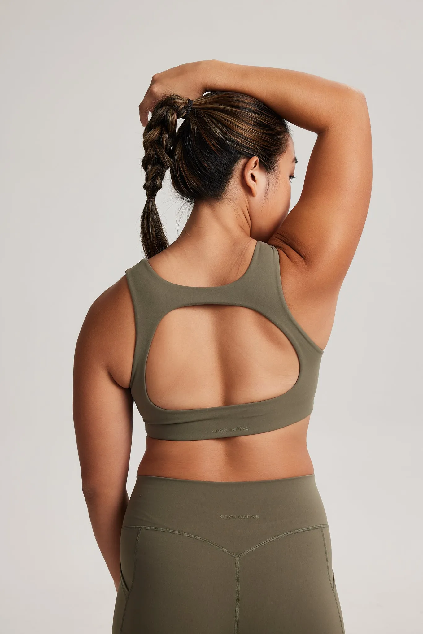 Square Neck Bra in Avocado Breathable seams