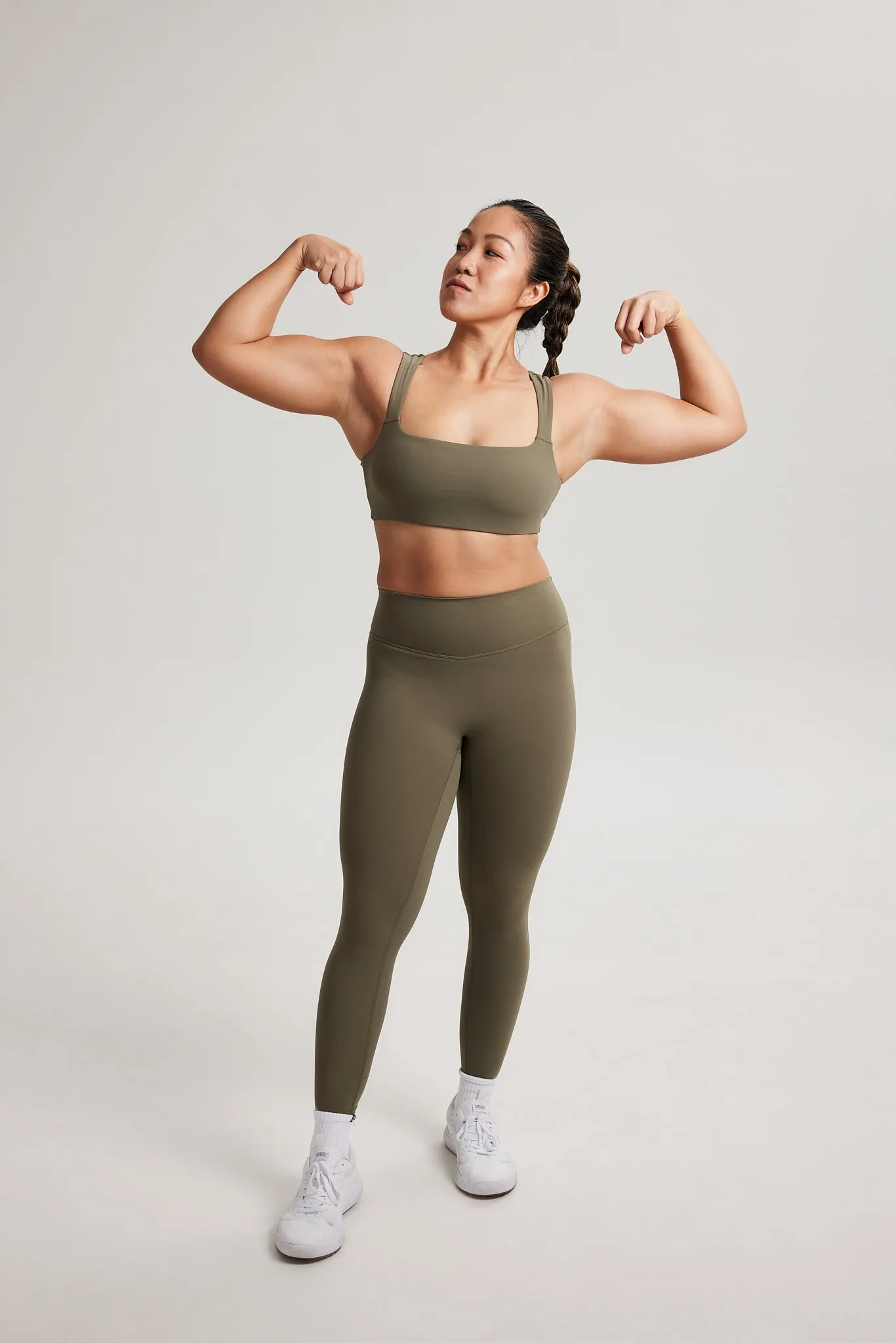 Square Neck Bra in Avocado Flexible