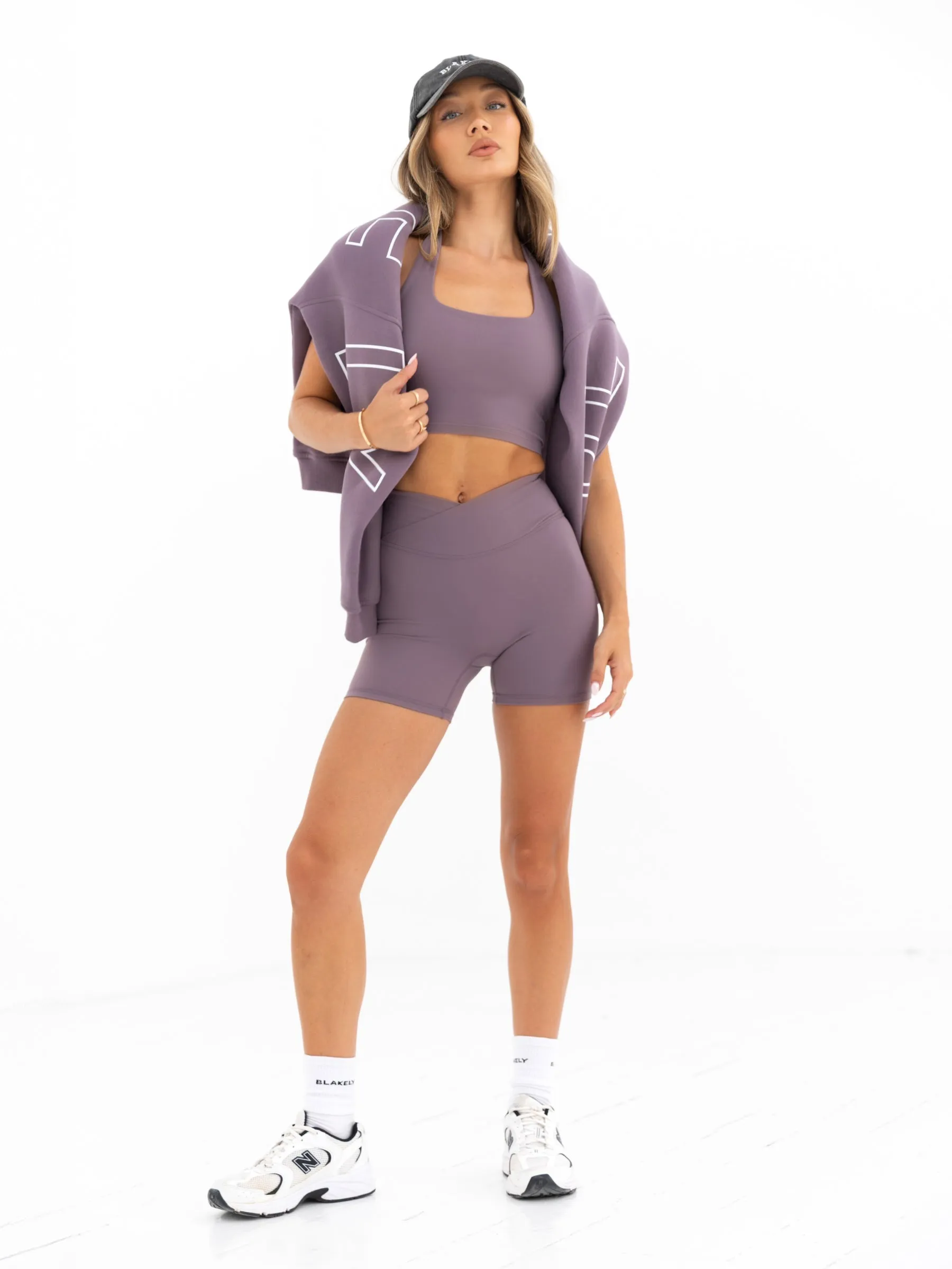 Ultimate Halter Neck Bra - Grape Plain fitness clothing Adjustable