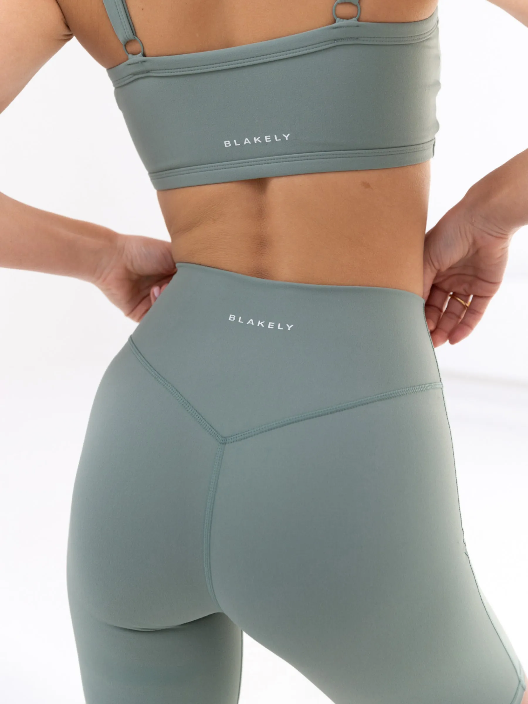 Ultimate Active Shorts - Sage Green Stretchy Hemline