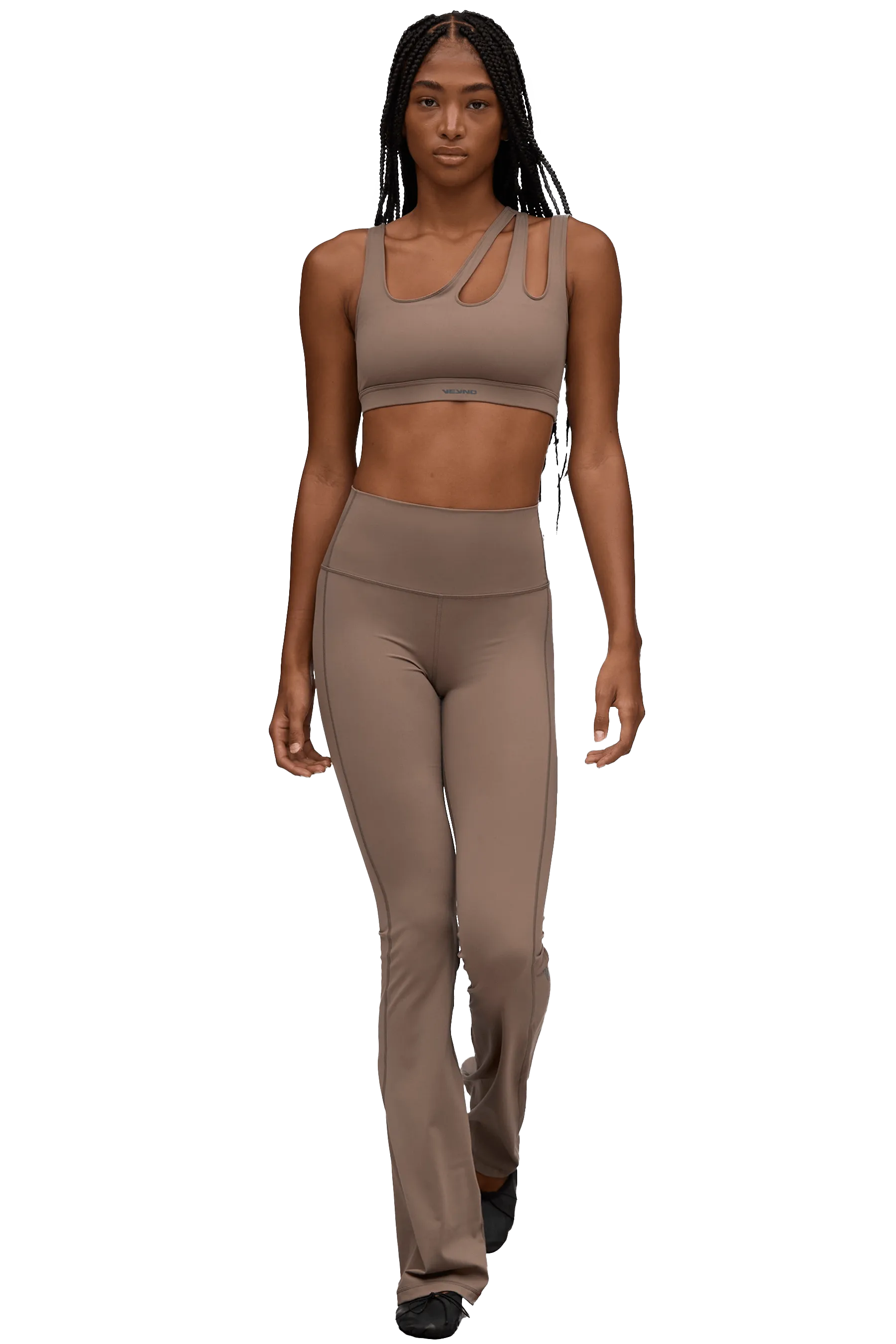 Comfortable Strap SPORTS BRA ASYMMETRIC - Tan