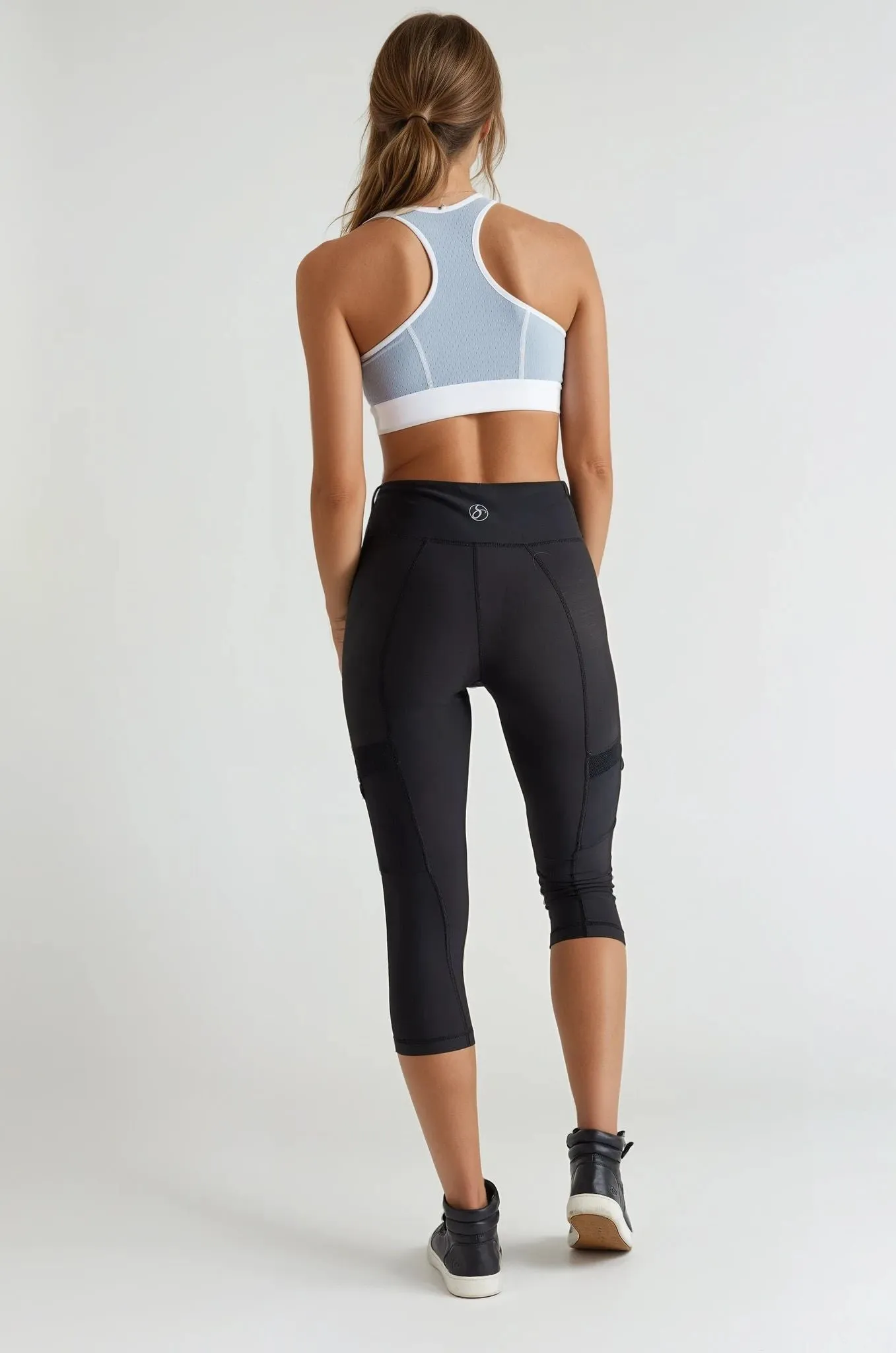Gray Chrome Racerback Sports Bra Lightweight Cup
