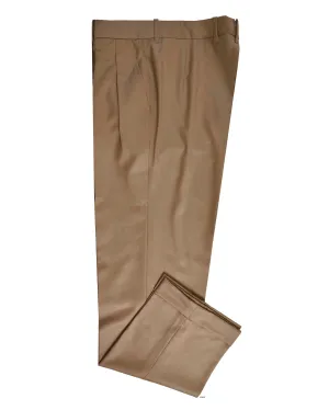 High-waisted fit VBC 100% Wool: Tan Twill Flannel