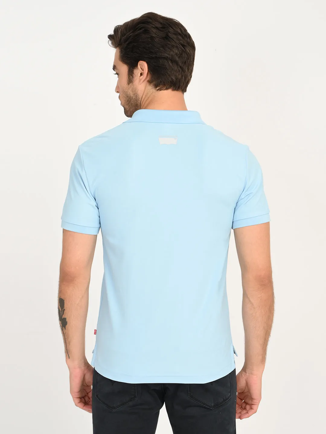 AntiStatic Treatment Colorfast Construction Men's Solid Light Blue Polo T-Shirt