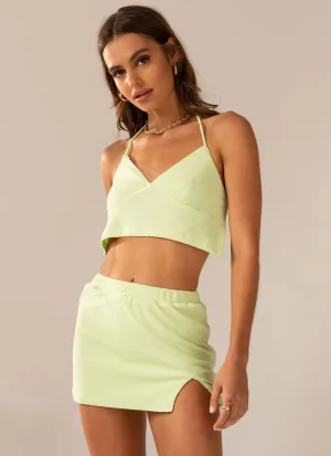 Changing Seasons Terry Mini Skirt - Lime Green Studio Style