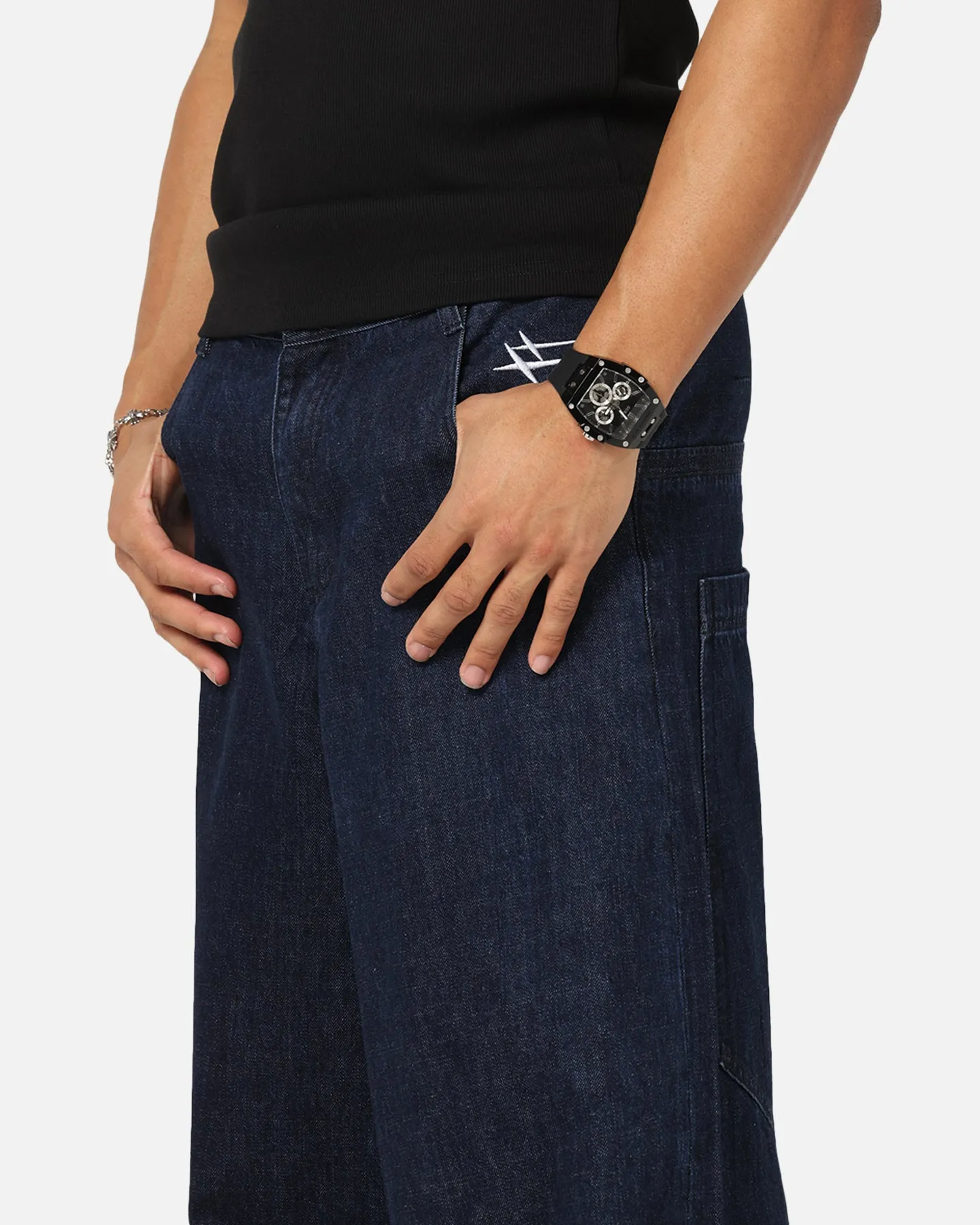 Loiter Skate Jeans Dark Indigo Style Basic Minimalist Style Festival Outfit Loose