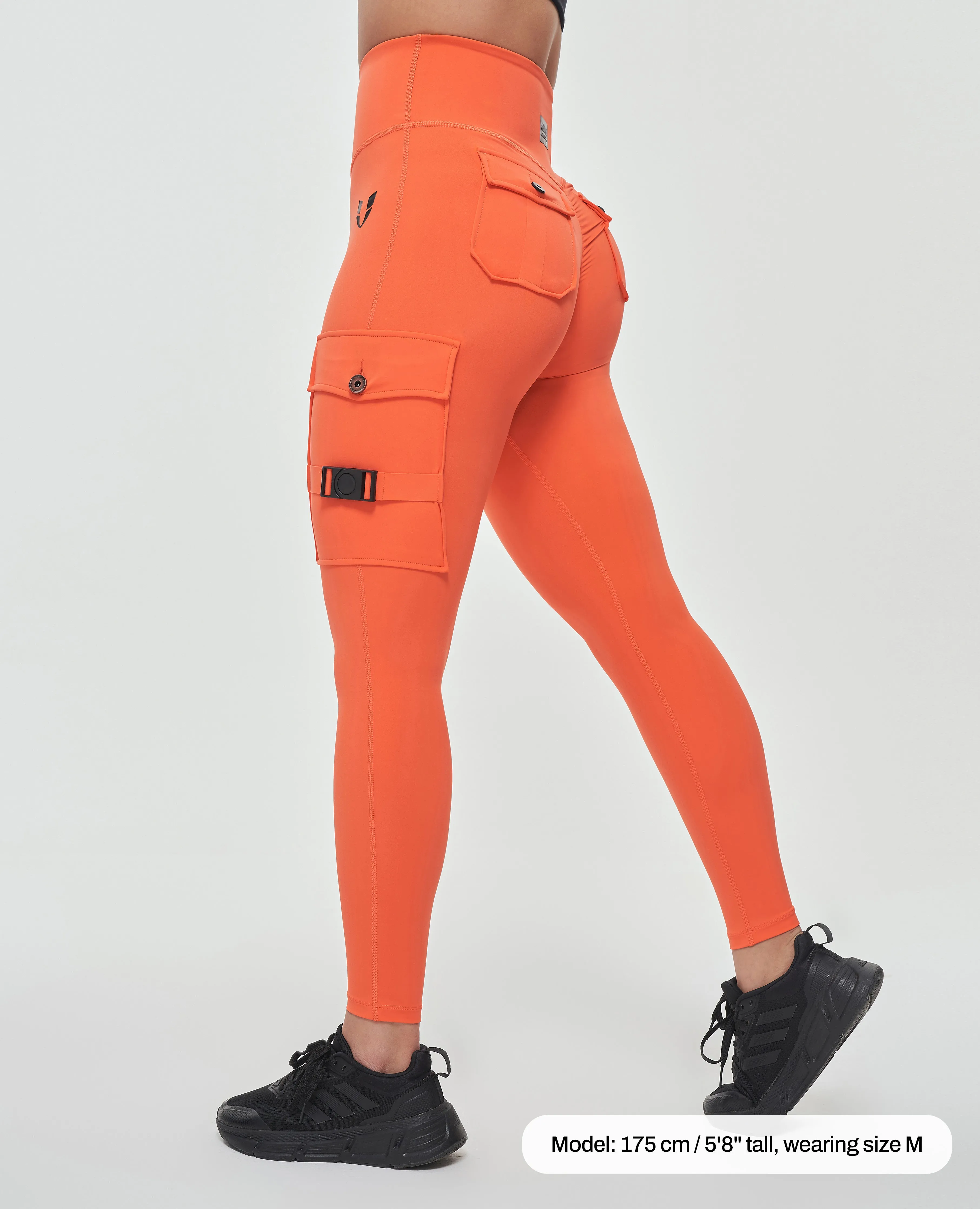Max Comfort Cargo High Waisted Pocket Leggings - Orange