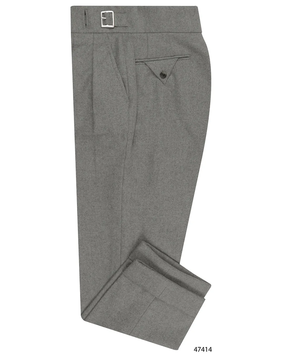 Gurkha Pant in Ethomas Wool Cashmere: Light Grey Wool Performance Comfort Modular Pocket System