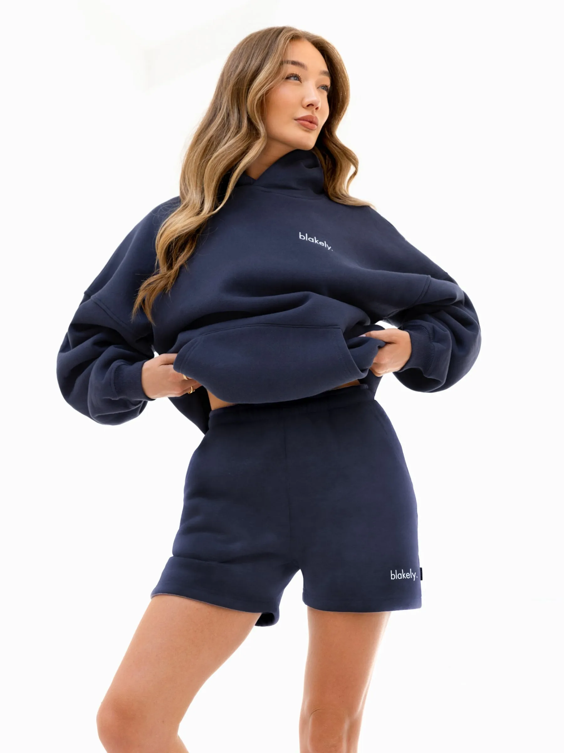 Fashion Fit Flatlock Seams Sami Jogger Shorts - True Navy