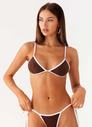 Gina Triangle Bikini Top - Chocolate Shelf Bra Design