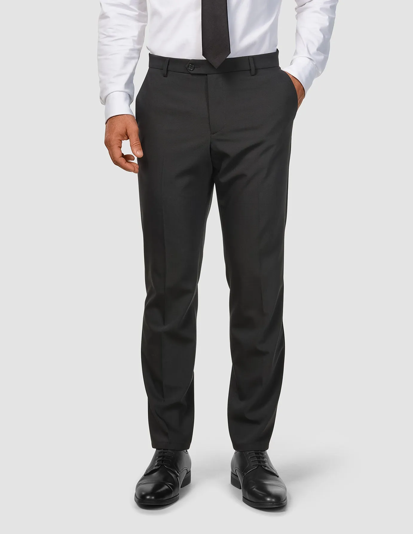 Tech Wool Suit Pants Regular Black Relaxed Style