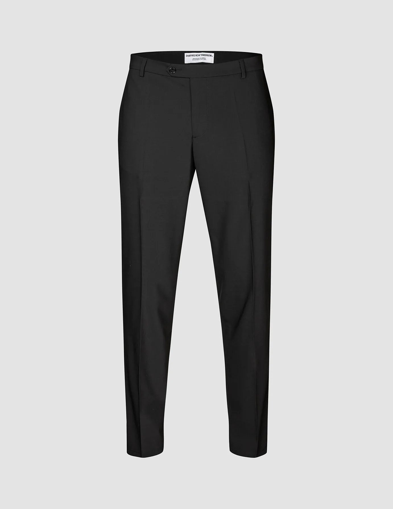 Organic Cotton Blend Tech Wool Suit Pants Regular Black