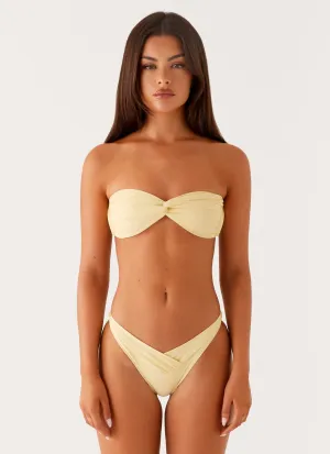 Built In Shorts Delta Bikini Bottoms - Lemon