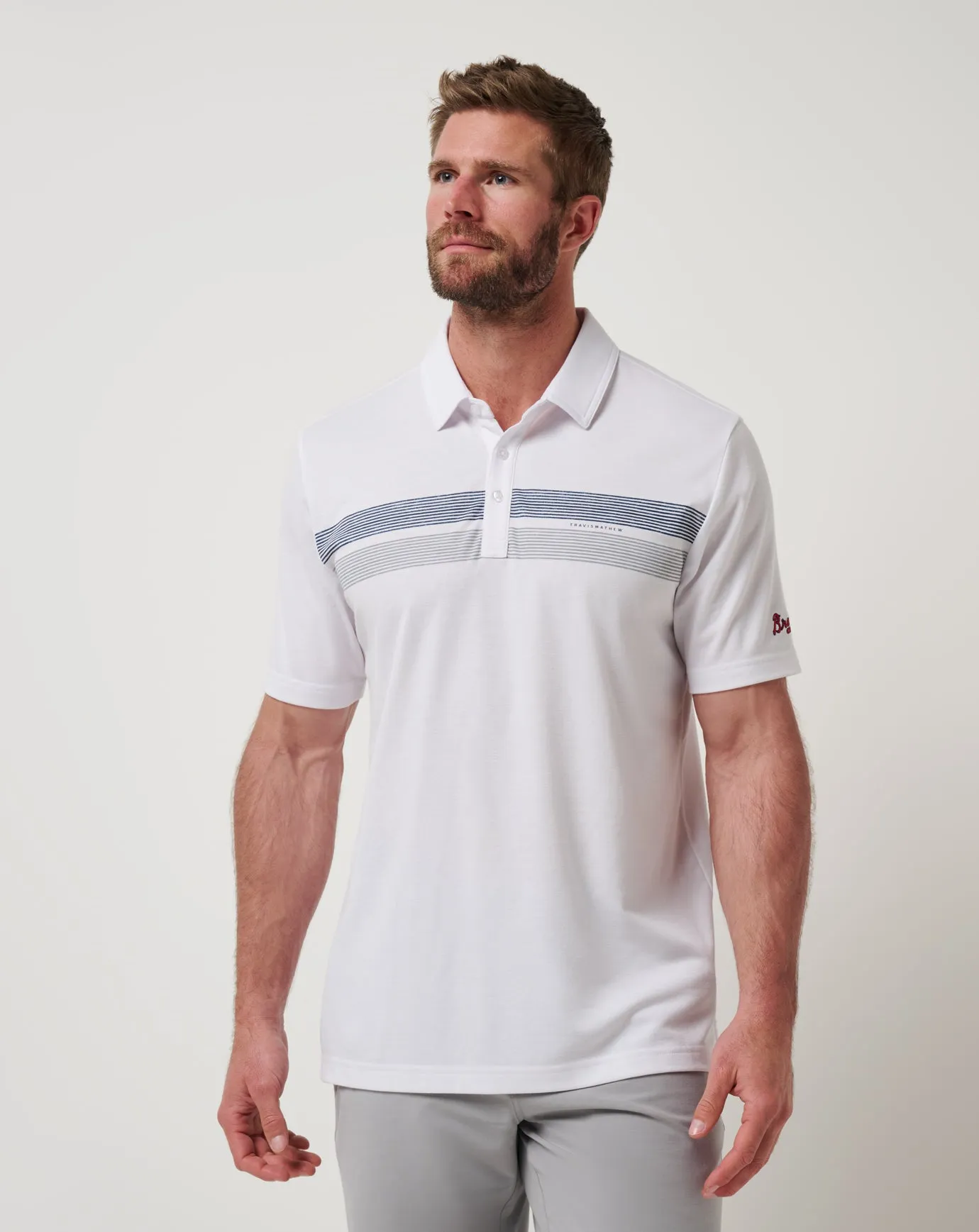 Soft Jersey Fabric AntiStatic Fabric Treatment Atlanta Braves Top Recruit Polo