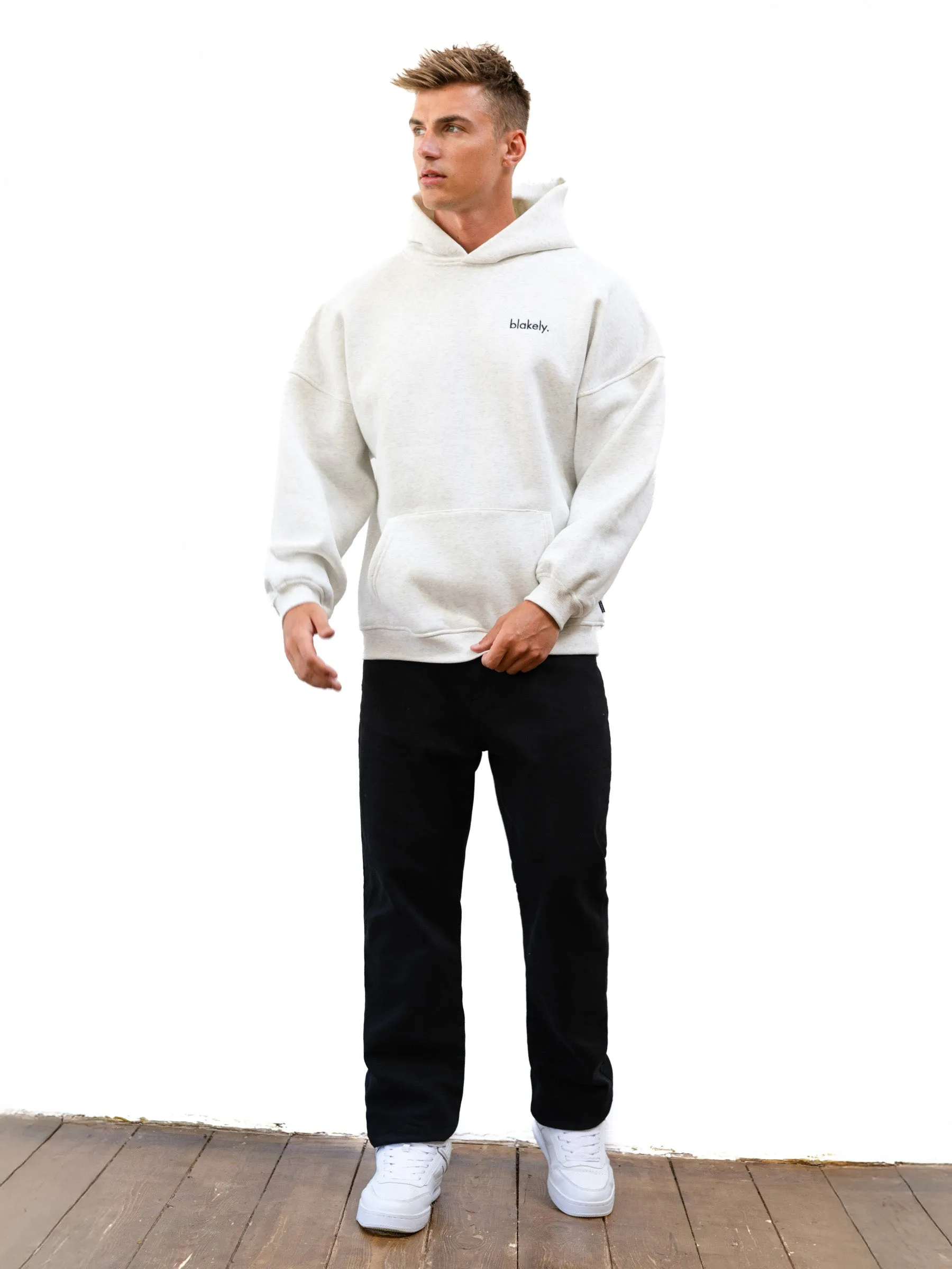 Sami Relaxed Hoodie - Marl White Comfy Apparel Linen blend