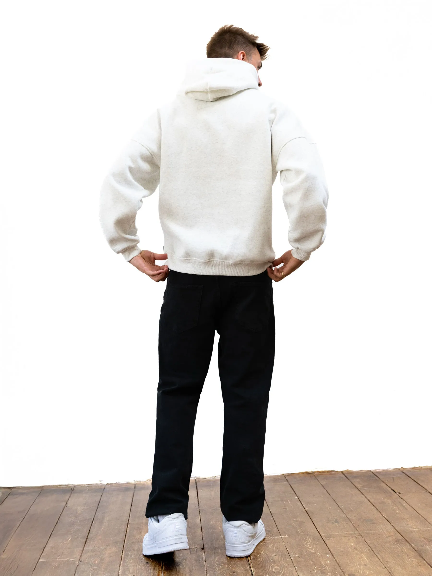 Luxury Feel Sami Relaxed Hoodie - Marl White