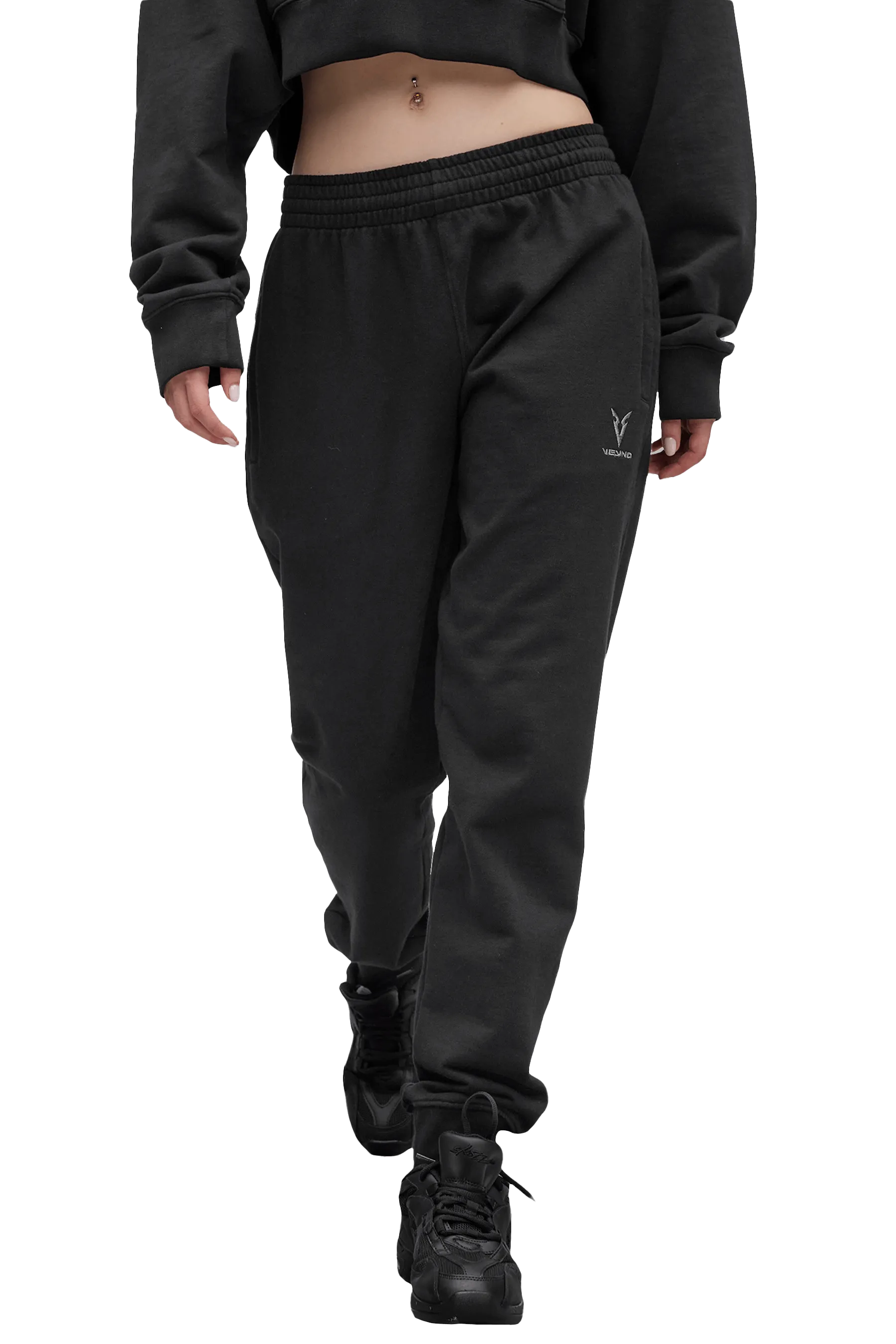anti static Trendy Waist JOGGERS - Black