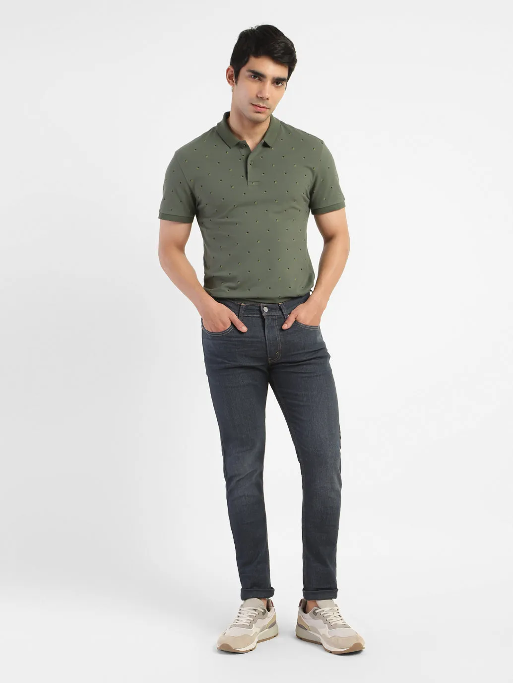 Men's Geometric Print Polo T-shirt Spring Summer