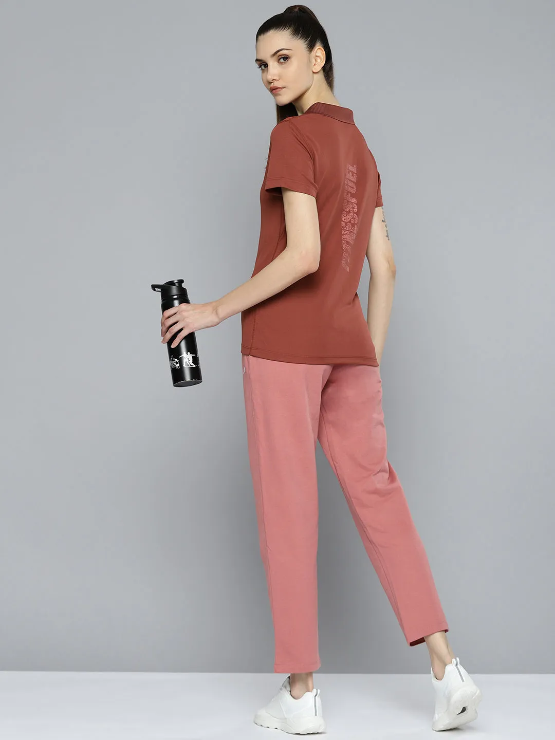 Office Appropriate Layering Staple Alcis Women Red Printed T-shirt