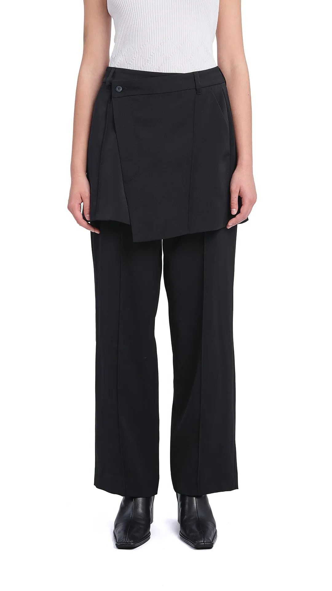 Reinforced Stitching 2 in 1 Straight-Fit Pants