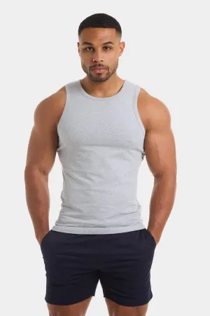 Athletic Fit Tank Top in Grey Marl Light and Comfortable