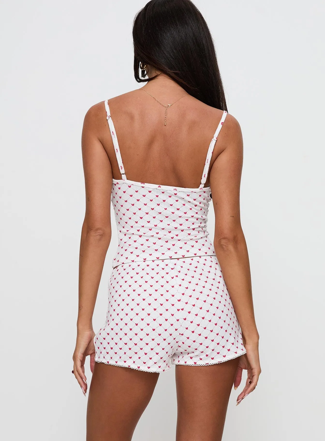 Recycle Glow Virtual Fit Slow Start Pointelle Sleep Short White / Red
