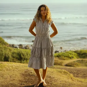 CoolingChannelFabric Eden Dress, Navy Stripe