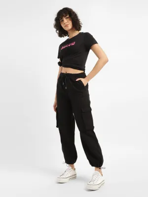 CompressionFitFabric Ripstop Fabric Technology Women's Black Relaxed Fit High Rise Cargo Jogger