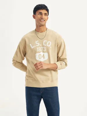 Reinforced Stitching Tagless Neck Men's Graphic Print Relaxed Fit Sweatshirt