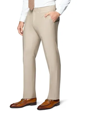 Bergamo Elegant Slim Fit Pants - Tan FlexibleKneePanels